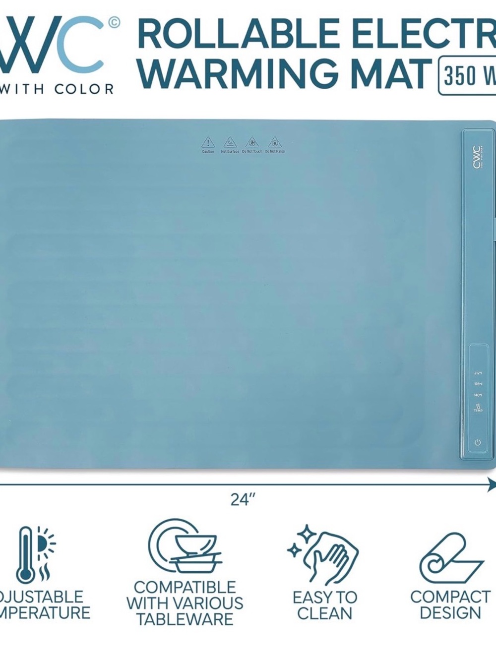 CWC Rollable Electric Warming Mat - Blue - Picture 2 of 4